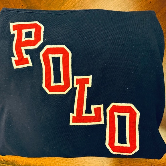 Vintage POLO Ralph Lauren Hockey style jersey Boys XL (18-20) Navy, Dk. Red Wht - Picture 3 of 4